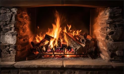 Fireplace Decorative Wall Art 3D Marble Fire Surround V006 Magic Window Wall Sticker Self Adhesive Poster Wall Art Size 1000mm Wide x 600mm deep (Large)