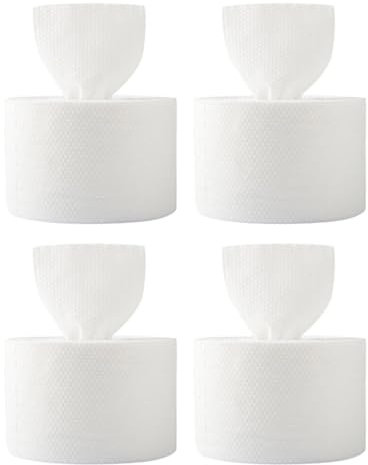 Beaupretty Lingettes Nettoyantes Visage En Coton 4 Rouleaux 60 Serviettes Douces Jetables Pour Maquillage Et Soin De La Peau Séchées Et Humides