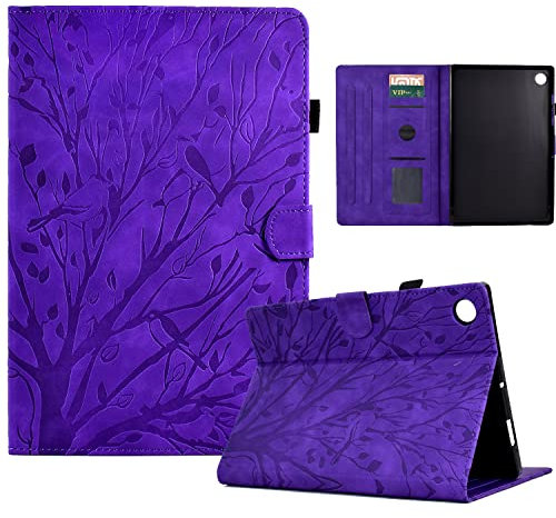 Custodia per Samsung Galaxy Tab A8 10,5'' 2021/2022 SM-X200/SM-X205/SM-X207, [Slim Shell] Sottile Leggero Cover Guscio Protettivo in Pelle PU con Auto Sonno/Sveglia Funzione e Slot per Scheda - Viola