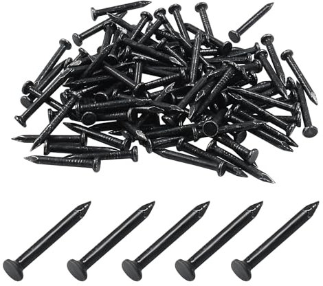 Hordion 100pcs Hardware Nails 0.79 inch, Carbon Steel Point Tip Cement Nails Masonry Nails for Concrete Brick Woodworking Picture Hanging