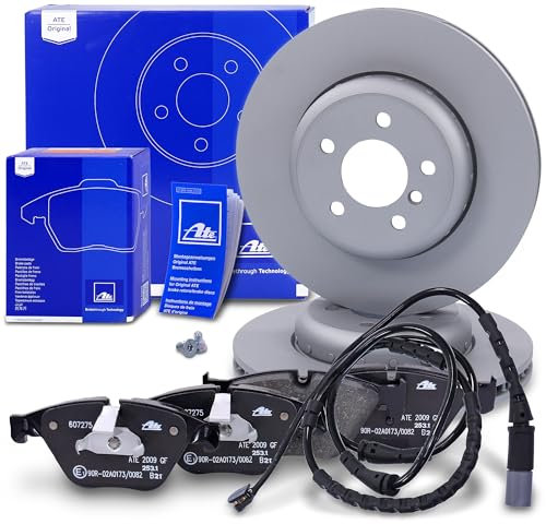 ATE Bremsenset Vorderachse inkl. Bremsscheiben vorne Ø 348 mm belüftet und Bremsbeläge vorne + Verschleißkontakt Kompatibel mit BMW 5er (F10), 5er Touring (F11)