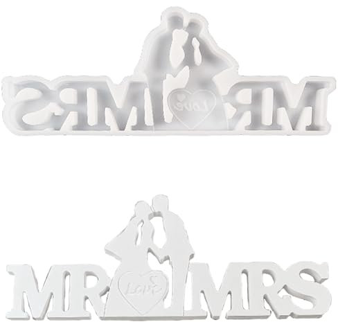 ALEFBET Silikonformen Gießformen, Silikonform Hochzeit Dekorationen, Gipsformen zum Gießen (MR und MRS)