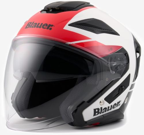 Blauer JJ-01 Jethelm, weiß/rot, XS (52/54)