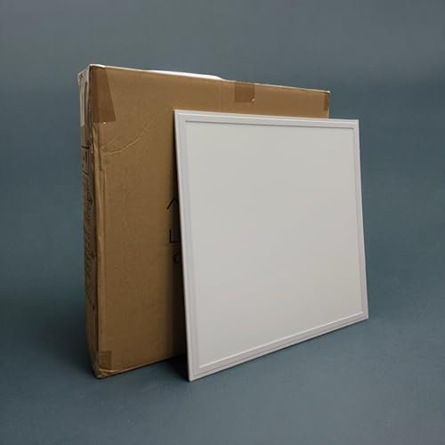 Mannigham Lighting 6 Pack 600x600 LED Panel Light 48W Super Bright 4800lm Daylight White 6500K Suspended Ceiling LED Tile LED Square Panel Recessed Grid 5 Year Warranty (Pack of 6) Next Day Delivery