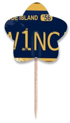 Licence Plate USA American Car Number Toothpick Flags Star Lable Cupcake Picks