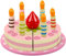 Kinder Küche Dessert Holz Küche Spielzeug Zubehör mit Kuchen Stand Kinder Tee Party Rollenspiel gefälschte Schneiden Holz Lebensmittel Spielzeug (Desserts) (Geburtstagskuchen)