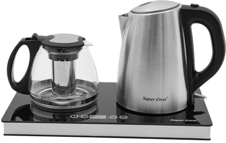 HarBin-Star Bollitore da 1,8 l + 1 l, 1800 W, con colino da tè e base in acciaio inox, protezione contro il funzionamento a secco, funzione di spegnimento automatico, per uffici, hotel, appartamenti