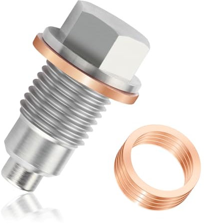 Tornillo Carter Aceite Magnético M12x1.25 con 5 Arandela Carter Aceite,Reemplazo del Tapón Carter Aceite del Coche y Juntas OEM#0924712101,Compatible con Toyota Lexus Arctic Cat (M12x1.25)