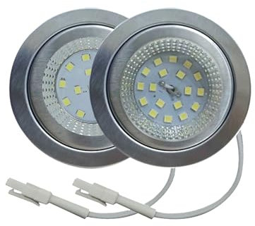 ruehalf 2Piece Cooker Hood Bulb LED 2.5W 220-240V for 60mm Hole Kitchen Under Cabinet Closet Lighting 20W Halogen Bulb Equivalent(Warm White 3000K)