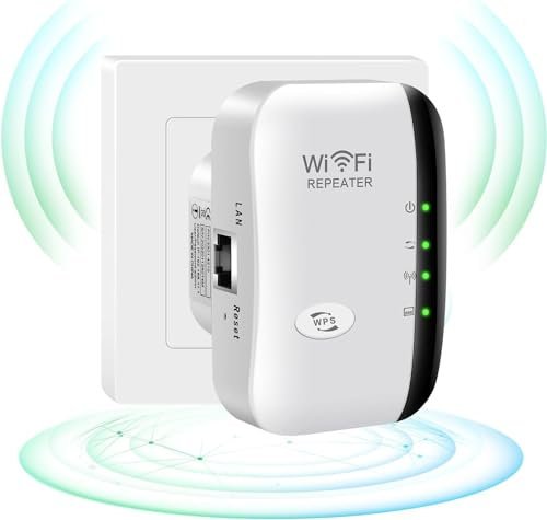 WiFi Extender Booster - Wifi Extender, WiFi Repeater Covers Up to 3650sq.ft and 45 Devicess, Wireless Internet Booster with Ethernet Port, Quick Setup, 300mbps Wifi Range Extender (White) 1