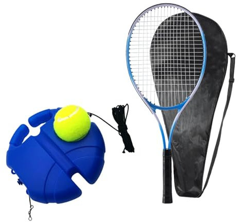 Ronyme Racchetta da Tennis Tennis Training Ball con Corda Strumento di Allenamento per Principianti Tennis Racchetta da Tennis per Parco Giardino, Adulti Blu