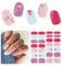 Semi Cured Gel Nail Strips, 28 Pieces Christmas Santa Stickers, Full Wraps, Red Gel Stickers for Nails, Works With Any UV Lamp