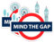 Mind The Gap Magnet, 10,2 cm, 2 Stück, starke Vinyl-Magnete für Kühlschrank, Spind, Küche, Büro, niedlich, lustig, ästhetisch, cool, langlebig und langlebig, Souvenir ID44999
