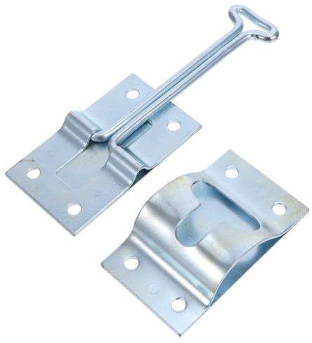 DRESSOOS Allacciare Ganci Adesivi per Appendere Gancio fermaporta Telaio Esterno della Porta Gancio per Finestra Gancio blocca zanzariere Gancio Fisso zincato Chiusura a T Acciaio Silver