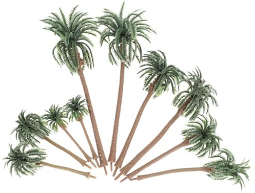 STOBOK 10stücke Palm Baum Modell Grün Stil Tropische Landschaft DIY Handarbeitsmaterial Mini Kokosnuss Landschaftsmodellbaum