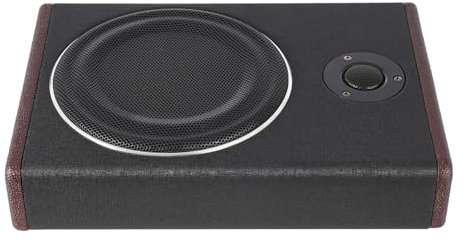 niorttkx 8-Inch Low-Profile Amplified Subwoofer System Car Audio, 600W Subwoofer Under Seat Compact Active Bass Enclosure, Car Stereo Powered Dubwoofer Amplificado (European Standard)