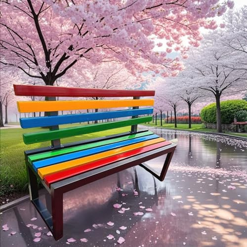 Terrassenbänke für den Außenbereich, Gartenbank, Metallrahmen, für den Garten, die Terrasse, das Picknick im Eingangsbereich, den Park, das Zweisitzersofa für die Rasenveranda im Freien(Size:100cm)