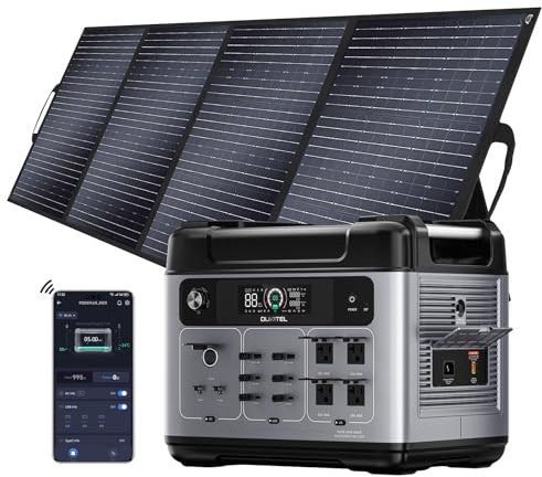 P2001 Plus Generador Solar 2400W con Panel de 400W, Estación de Energía Portátil 2048Wh, Batería LiFePO4, Carga al 100 % en 1.2h, 13 Porte, Power Station para Camping, Caravana y Emergencias