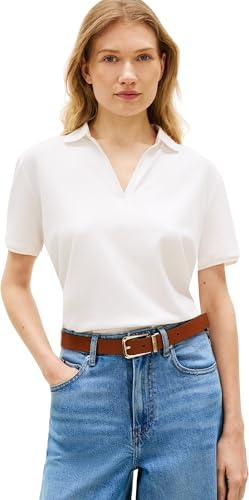 Tommy Hilfiger Damen Lyocell Pique Open-nk Ss Polo Ww0ww48720 S/S Poloshirt (1er Pack)