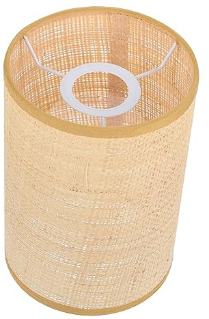 HOLIDYOYO Lampenschirm Aus Rattan Für Tischlampen Und Stehlampen E27/E14 Gewebter Rustikaler Lampenschirm Als Ersatzlampenschirm Für Schlafzimmer Und Wohnzimmer Dekorativ Und Stabil