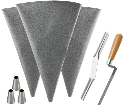 Agmoctz Masonry Mortar and Cement Sealing Bags, for Tile Grout Bags with Metal Tips for Installation