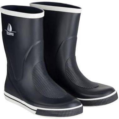 12skipper Kolumbus Segel-Gummistiefel Herren & Damen Marineblau | wasserdicht, rutschfeste Messerschnittsohle, mittelhoher Schaft, Bootsstiefel