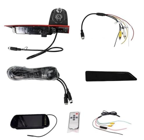 Wasserdicht Auto Rückfahrkamera Auto Rückansicht Bremslicht Backup Kamera Für Ford Für Transit Custom 2016 5Th Nach Mit 7 Zoll Rückspiegel Monitor