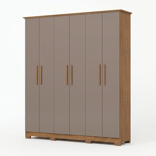 Befara Armario Vestidor 6 Puertas Crisol - Gris Shine/Roble Natural