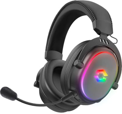 Speedlink CONUX RGB Gaming Headset Wireless Bluetooth USB 2.4G 3,5mm Klinke | mit Mikrofon, Metallrahmen, weiche Polsterung, Akku wiederaufladbar, kabellos, PC/PS5/PS4/Xbox Series X/S/Switch/Switch2
