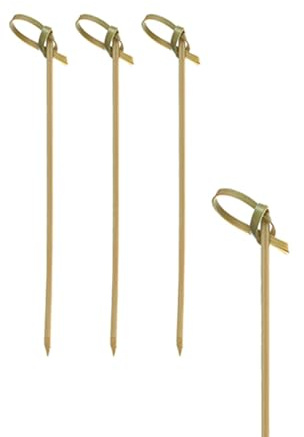 PAPSTAR 1 Karton = 6x250 Fingerfood - Spieße 10 cm Knoten aus Bambus 16770