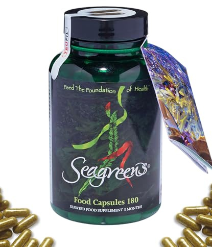 Seagreens Organic Seaweed Food Supplement, 3 Month Supply, 390mcg Iodine, 11 Vitamins, 67 Minerals, Plant-Based, Vegan, Supports Metabolism, Thyroid & Digestion, 180 Capsules