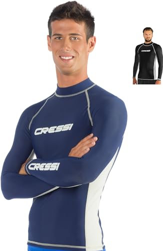 Cressi Herren Rash Guard, Protection Solaire UV (UPF) 50+, Blau (Königsblau/Weiß), Gr. L/4