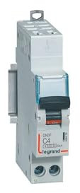 406878 Disjoncteur Legrand 4A unipolaire + neutre DX3 - courbe C - 4,5/6kA - AUTO+VIS - 1 module