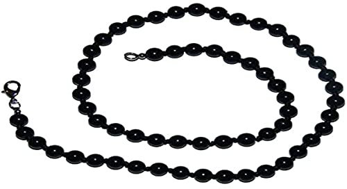 Joyas Janni - Tourmalin Kugelkette schwarz/Shorl 6 mm lang 45 cm mit Verschluss aus 925er Silber, mehrfarbig (SC-KE-KU-6/45-TU-03)
