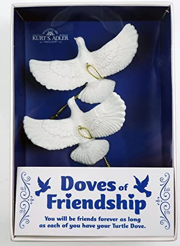 Kurt Adler 4.5 Resin Friendship Dove Ornament Set of 2