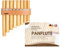 Plaschke Panflöte, Holzriemen Design, handgemacht mit Lehrbuch, 8 Rohre C-Dur