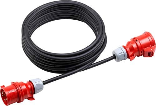 Meister CEE-Verlängerung - 10 m Kabel - Hochwertige Gummileitung H07RN-F5G 1,5 mm² - 16 A / 400 V - IP44 Außenbereich / Starkstromkabel für Baustellen & Gewerbe / CEE-Verlängerungskabel / 7424150