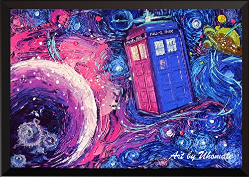 Uhomate Tardis Dr Who Doctor Telefonzelle, Wanddekoration, Vincent Van Gogh, Sternennacht, Poster, Leinwand, Kunstdruck, Baby-Geschenk, Kinderzimmer, Wohnzimmer, Wanddekoration A099 (45.7x61 cm)