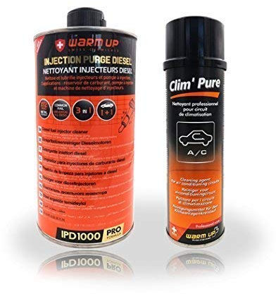 Lot Warm Up : Nettoyant injecteur Diesel 1L et 1 Clim' Pure 250 ml