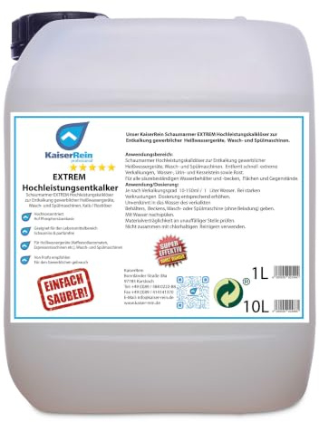 KaiserRein Profi Extrem Hochleistungsentkalker/Rostlöser flüssig 10 l Kanister Kalklöser für Kaffeevollautomaten Entkalker Heißwassergeräte gegen Kalk, Urinstein, Wasserstein, Kesselstein und Rost