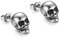 Flongo Damen Ohrringe Knopf Männer Ohrstecker, Totenkopf Schädel Ohrringe Stecker Ohrhänger Schwarz Gold Silber Taper Fake Plug Tunnel Biker