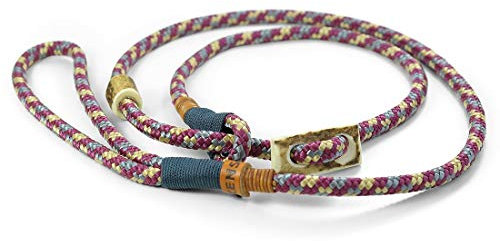 Retriever-Leine/Moxonleine Elegant-Style | handgefertigte Hundeleine aus Tau mit Halsbandfunktion & Horn-Stopper | 8mm – besonders leicht & handlich | Training, Alltag & Spaziergang