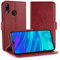Simpeak Hülle Kompatibel mit Huawei P Smart 2019 / Honor 10 Lite [6,21 Zoll], Handyhülle Kompatibel für Huawei P Smart 2019 Leder Flipcase [Kartensteckplätze] [Stand Feature] - Rot