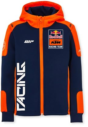 Red Bull Energy WEAR RB KTM Racing Replica Team Zip Hoodie Kinder | Offizieller MotoGP Fanartikel - 65% Baumwolle, 35% Polyester - Kapuzenpullover - Blau/Orange - Motorsport - Merchandise