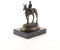 Decoratie Bronzefigur Bronze Skulptur Statue Reiter Pferd 16,8x20,4cm