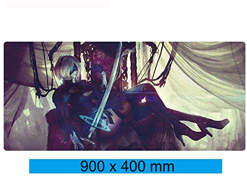 ITBT Mauspad NieR Automata XXL Gaming Mauspad, 900x400mm Anime Mousepad, Höchstmaß an Präzision, extra stark vernähter Rand, gummierte Unterseite, Desktop Computer, I