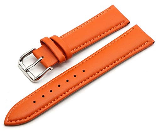ZXF Uhrenarmband 22mm20mm18mm 16mm 14mm 12mm Männer Lederband Damen Watch Strap Metallschnalle auf dem Armband (Band Color : Orange, Band Width : 22mm)