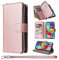 ZCDAYE Handyhülle für Samsung Galaxy A52 mit Kartenfächern, Premium Lederhülle Frauen Praktische Brieftasche Geldbörse Wallet Case für Samsung A52, Roségold