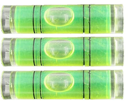 Acrylic Spirit Level 40mm (L) x 9.5mm (D) Tube Bubble [3 Pack] (Green)