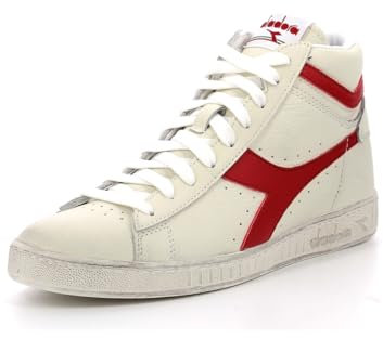 Diadora Unisex Game L High Waxed Hohe Sneaker, Weiß Rot, 42 EU